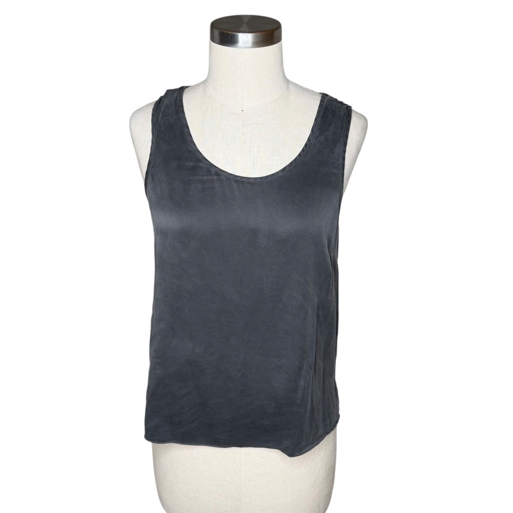 LUNYA Tank Top Charcoal Grey Washable Silk Tulip Back Women's Size Small Lounge